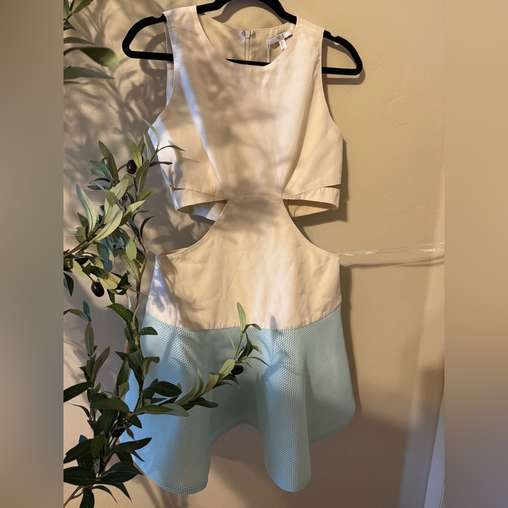 Asilio Cream and Light Blue Mini Dress